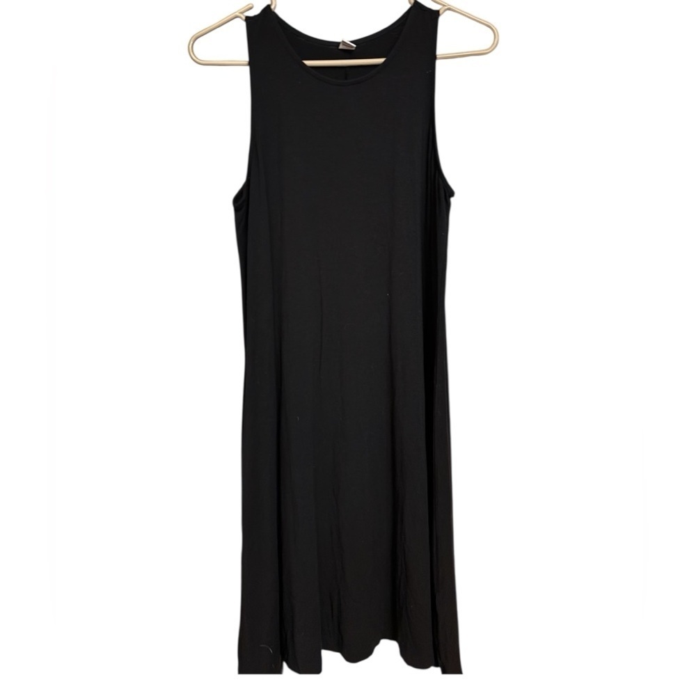 Goth All Black Sleeveless Midi Dress